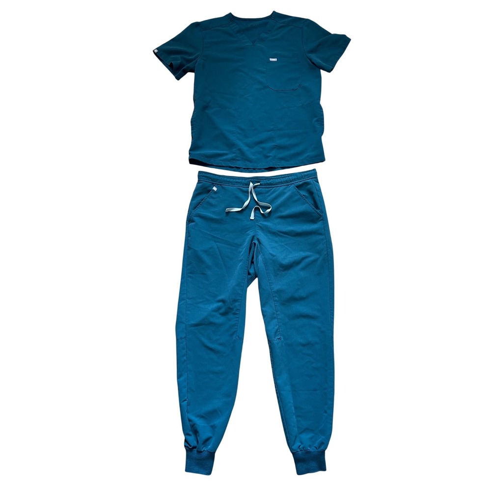 FIGS Scrub Set V-Neck Top Catalina Jogger M dark harbour blue men nurse
